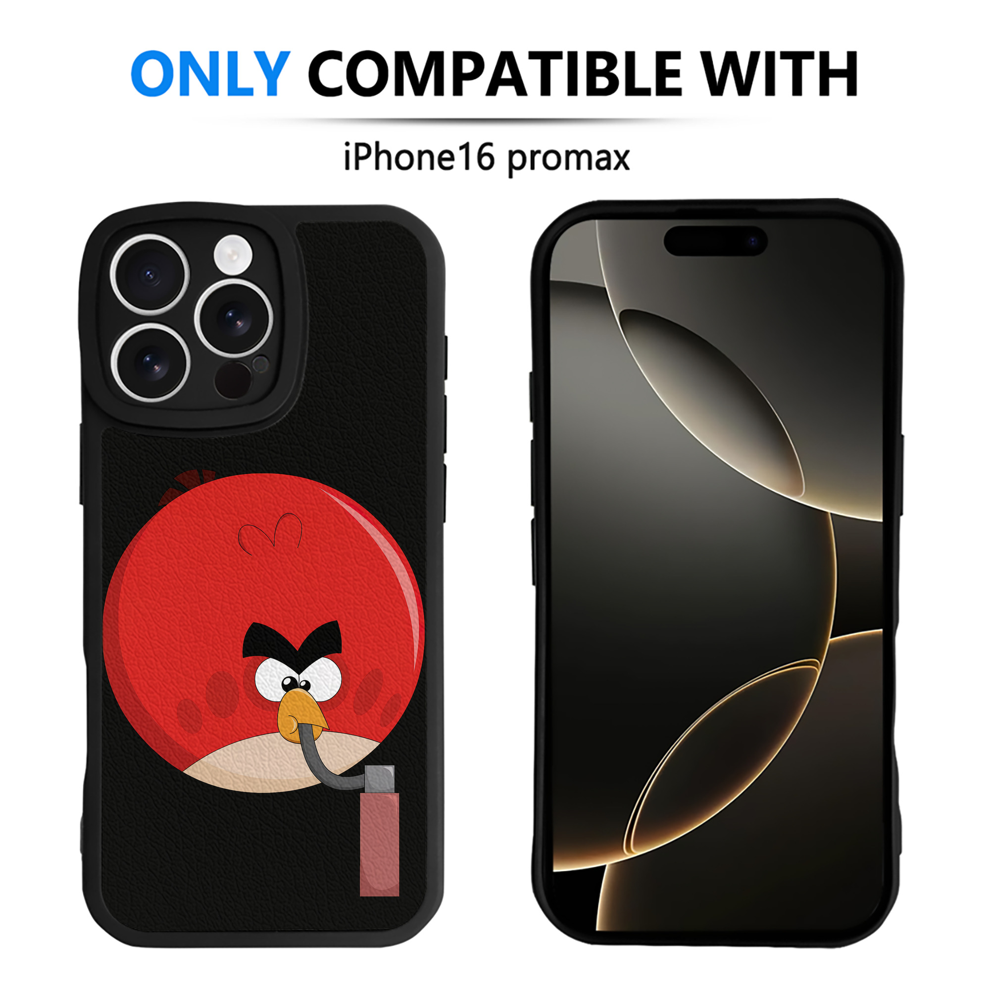 （画像用） Angry Birds アングリーバード 【iPhone 16シリーズ対応】シリコンスマホケース（レザー調） 材質：シリコン